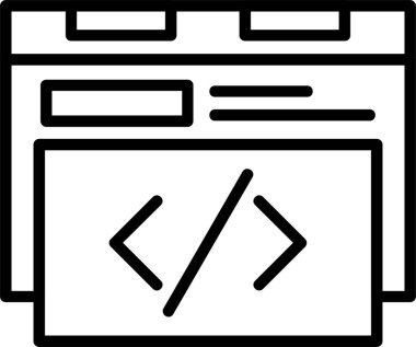 Programlama. Web simgesi basit illüstrasyon