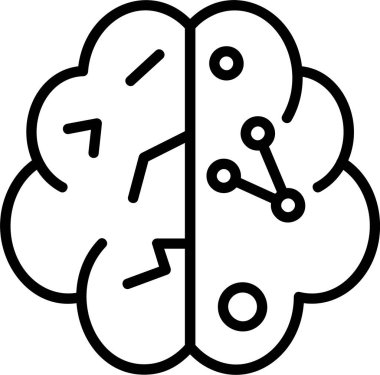 Nöral Mühendislik simgesi, vektör basit illüstrasyon