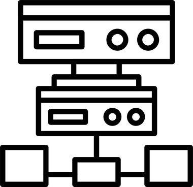Veri Merkezi simgesi, vektör basit illüstrasyon