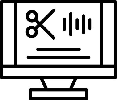 Ses Düzenleme simgesi, vektör basit illüstrasyon