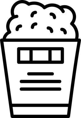 Patlamış mısır simgesi, vektör basit illüstrasyon