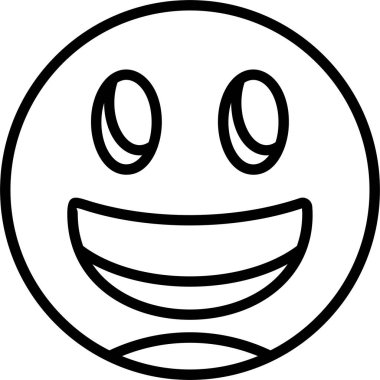 Sırıtan Yüz simgesi, vektör basit illüstrasyon
