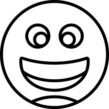 Büyük Gözlü Sırıtan Yüz, vektör basit illüstrasyon