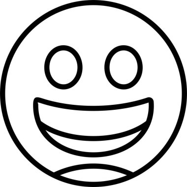 Gülümseyen ikon ile Işıldayan Yüz, vektör basit illüstrasyon