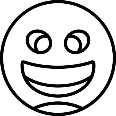 Sırıtan Şaşı Yüz simgesi, vektör basit illüstrasyon