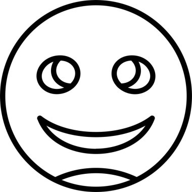 Hafif Gülümseyen Fac simgesi, vektör basit illüstrasyon