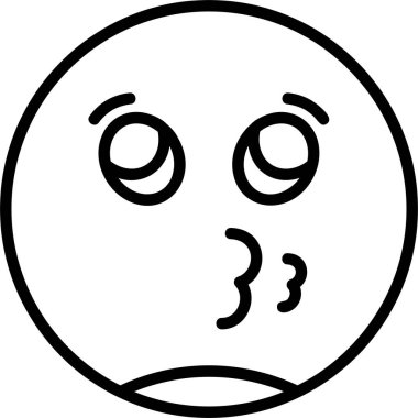 Öpüşen Yüz simgesi, vektör basit illüstrasyon