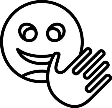 Sarılma Yüzü simgesi, vektör basit illüstrasyon