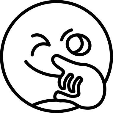 Düşünen Yüz simgesi, vektör basit illüstrasyon