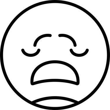 Dalgın Yüz simgesi, vektör basit illüstrasyon