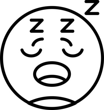 Uyuyan Yüz simgesi, vektör basit illüstrasyon