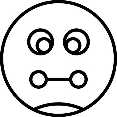 Mide bulandırıcı yüz simgesi, vektör basit illüstrasyon