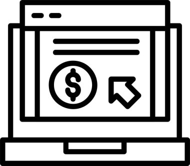 Tıklama simgesine Öde, vektör basit illüstrasyon