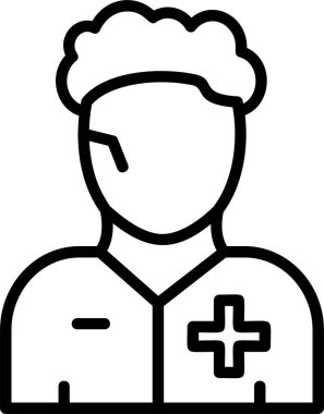 Erkek Hasta simgesi, vektör basit illüstrasyon