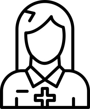 Kadın Hasta simgesi, vektör basit illüstrasyon