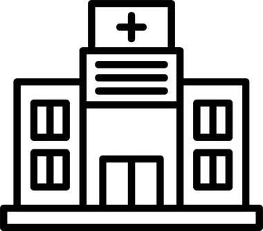 Hastane simgesi, vektör basit illüstrasyon