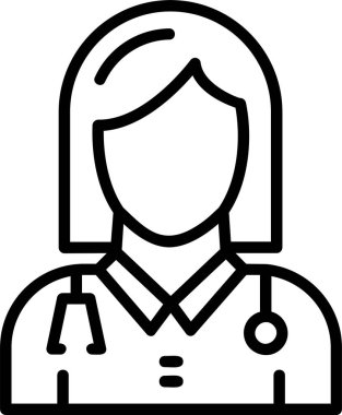 Kadın Doktor simgesi, vektör basit illüstrasyon