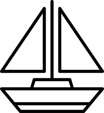 Tekne simgesi, vektör basit illüstrasyon