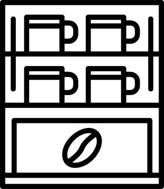 Cafe Showcase simgesi, vektör basit illüstrasyon