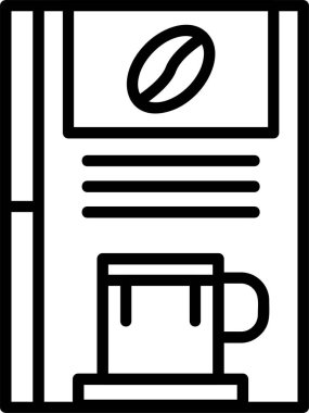 Kahve kartı simgesi, vektör basit illüstrasyon