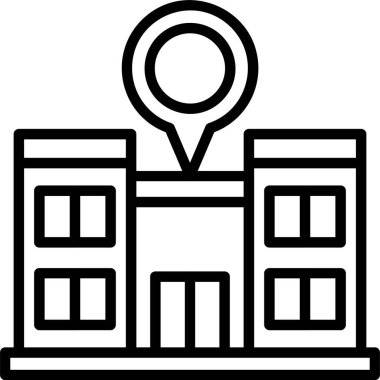 Restoran Konumu simgesi, vektör basit illüstrasyon