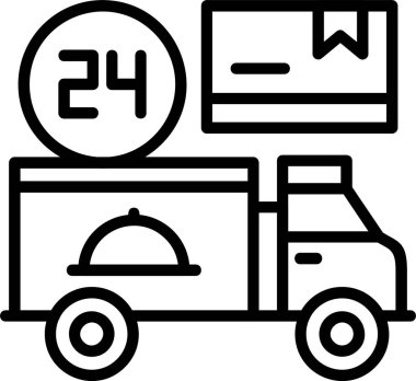 24 Saat Taşıma simgesi, vektör basit illüstrasyon