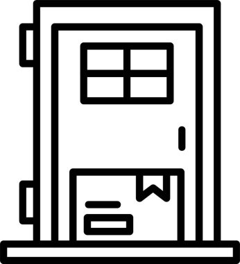  Kapı Teslim simgesi, vektör basit illüstrasyon