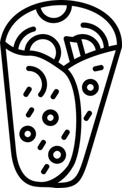 Burrito simgesi, vektör basit illüstrasyon