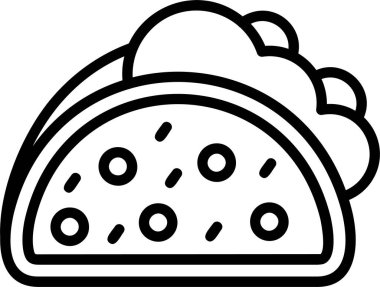 Taco simgesi, vektör basit illüstrasyon