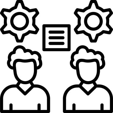 İşbirliği simgesi, vektör basit illüstrasyon