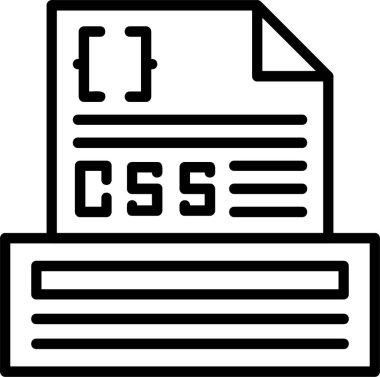 CSS dosya simgesi, vektör basit illüstrasyon