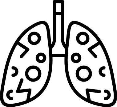 Akciğer enfeksiyonu simgesi, vektör basit illüstrasyon