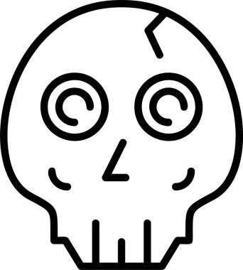 Kafatası simgesi, vektör basit illüstrasyon