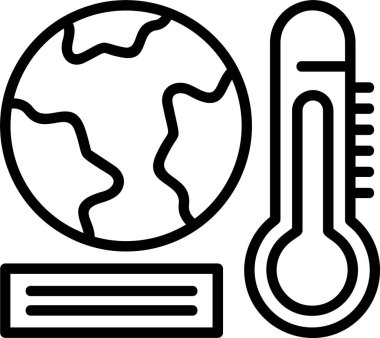 Küresel Isınma simgesi, vektör basit illüstrasyon