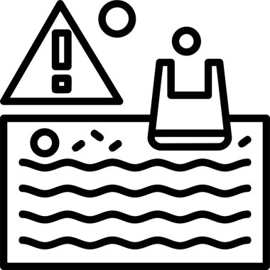 Su Kirliliği simgesi, vektör basit illüstrasyon