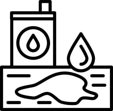 Petrol dökülme simgesi, vektör basit illüstrasyon