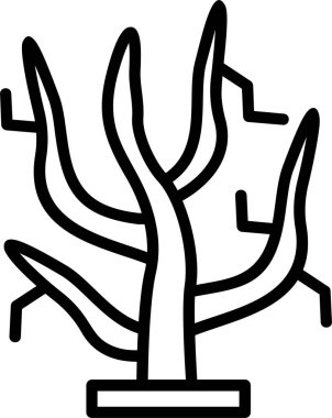 Kuru Ağaç simgesi, vektör basit illüstrasyon