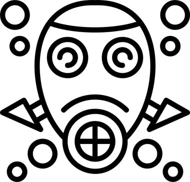 Gaz Maskesi simgesi, vektör basit illüstrasyon