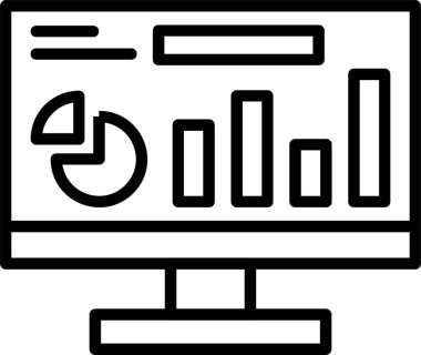 Çevrimiçi İstatistik simgesi, vektör basit illüstrasyon