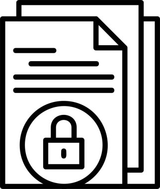 Belge güvenliği. Web simgesi basit tasarım