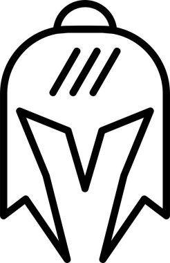 Zırh Miğferi simgesi, vektör basit illüstrasyon