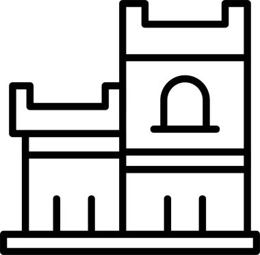 Castle Tower simgesi, vektör basit illüstrasyon