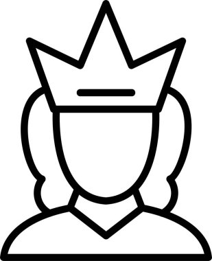 Kraliçe simgesi, vektör basit çizim