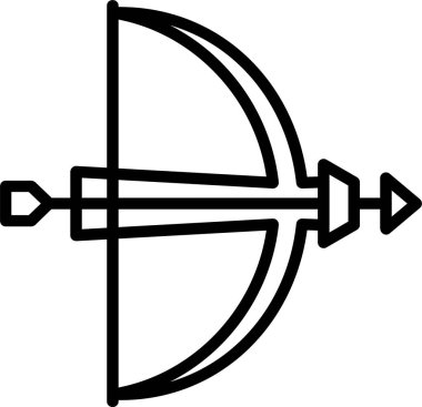 Tatar yayı simgesi, vektör basit illüstrasyon