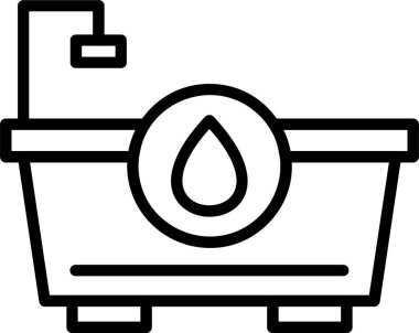 Küvet simgesi, vektör basit illüstrasyon