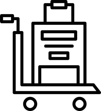 Bagaj kutusu simgesi, vektör basit illüstrasyon