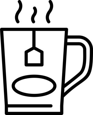 Çay kupası simgesi, vektör basit illüstrasyon