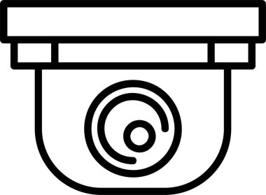 CCTV Kamera simgesi, vektör basit illüstrasyon