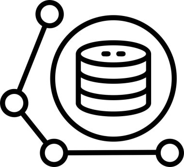 Veri Bilimi simgesi, vektör basit illüstrasyon