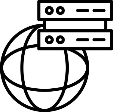 Coğrafi Teknoloji simgesi, vektör basit illüstrasyon